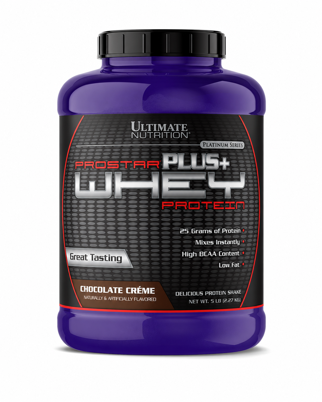 Ultimate Nutrition Prostar Plus+ Whey Protein, Chocolate Crème flavor, 5 lb bottle