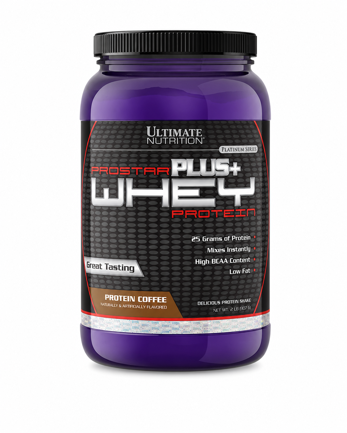 Ultimate Nutrition Prostar Plus+ Whey Protein, Protein Coffee flavor, 2 lb bottle
